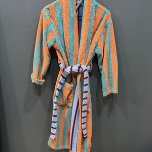Striped Orange and Teal Women's Robe
